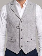STEFANO chaleco gris claro - detalle