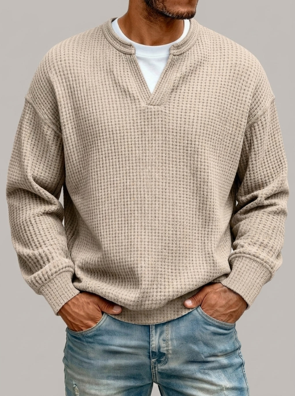 GUZMÁN - Jersey de punto gofrado efecto capas™