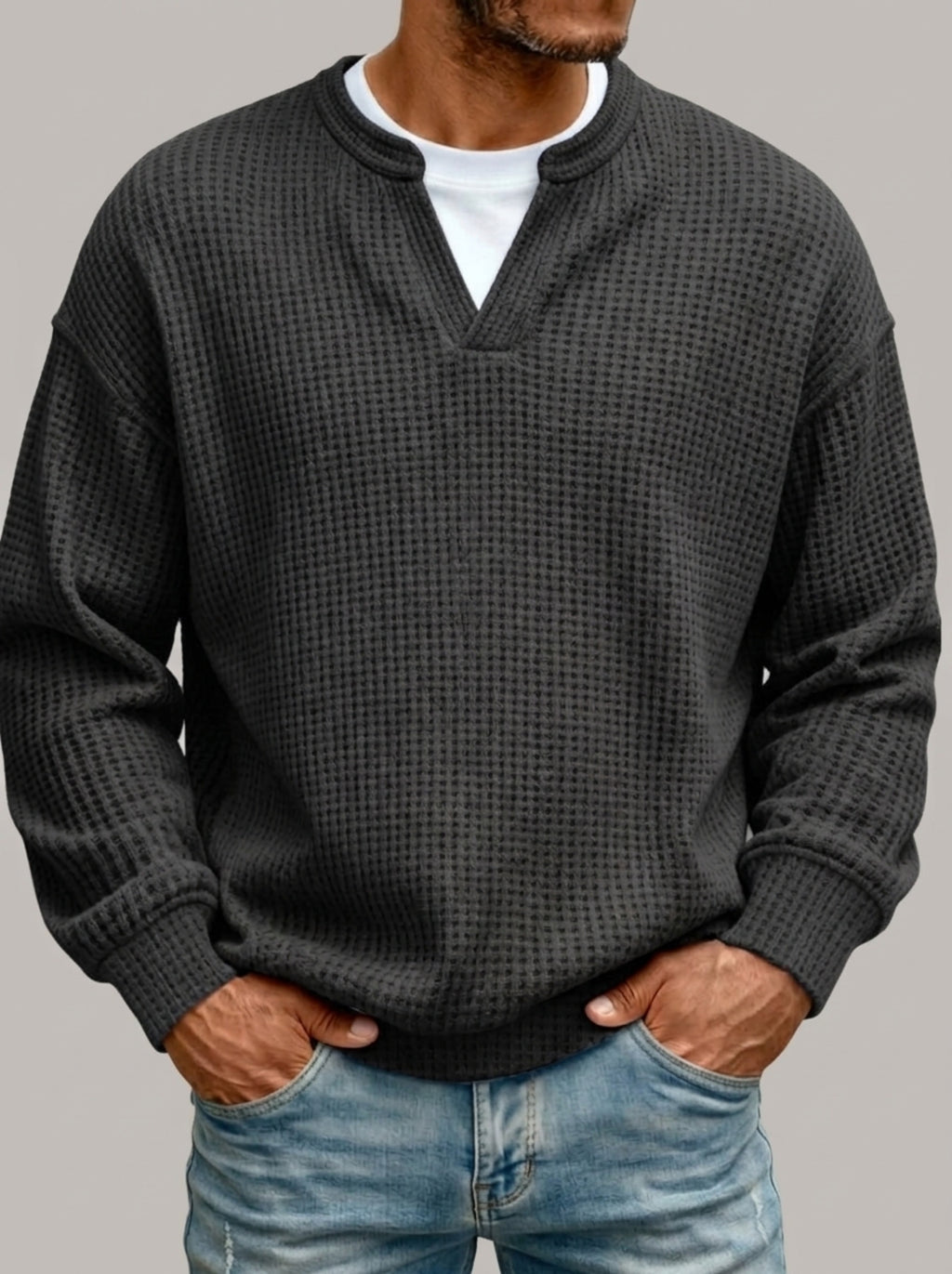 GUZMÁN - Jersey de punto gofrado efecto capas™