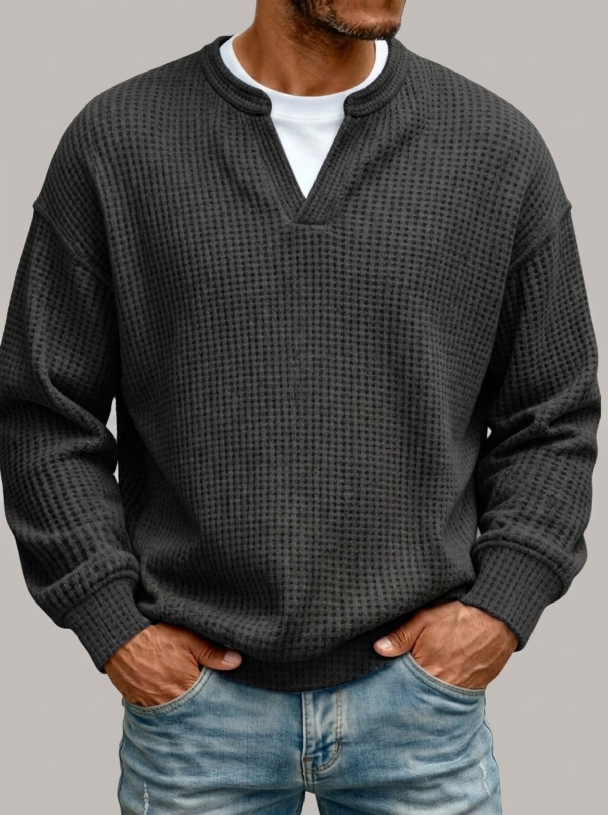 GUZMÁN - Jersey de punto gofrado efecto capas™