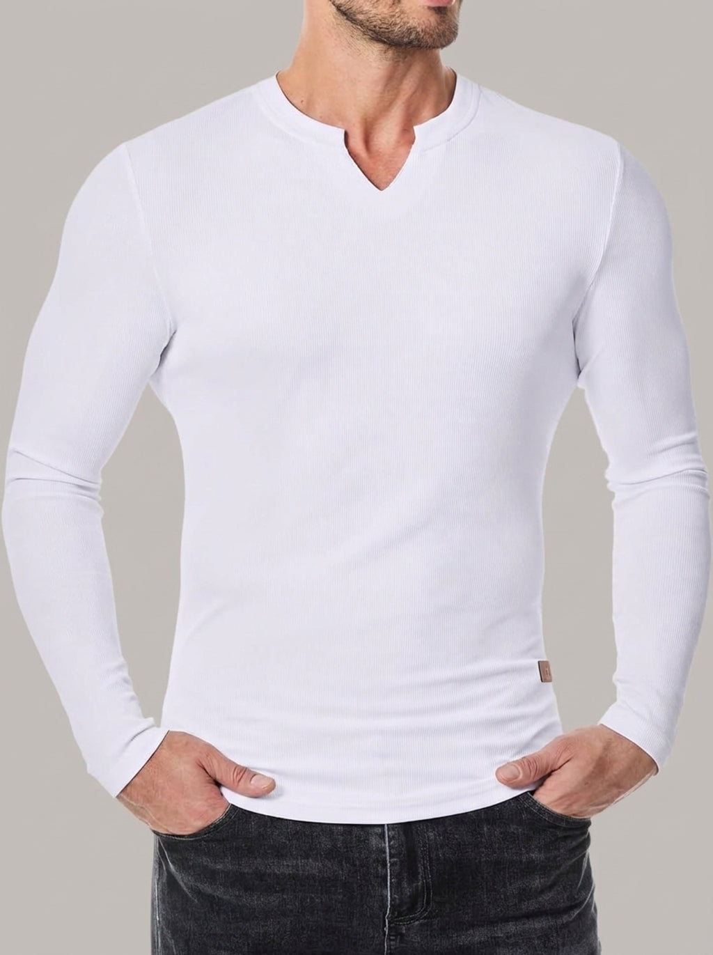 ANTONIO - Camiseta de manga larga con cuello en pico™