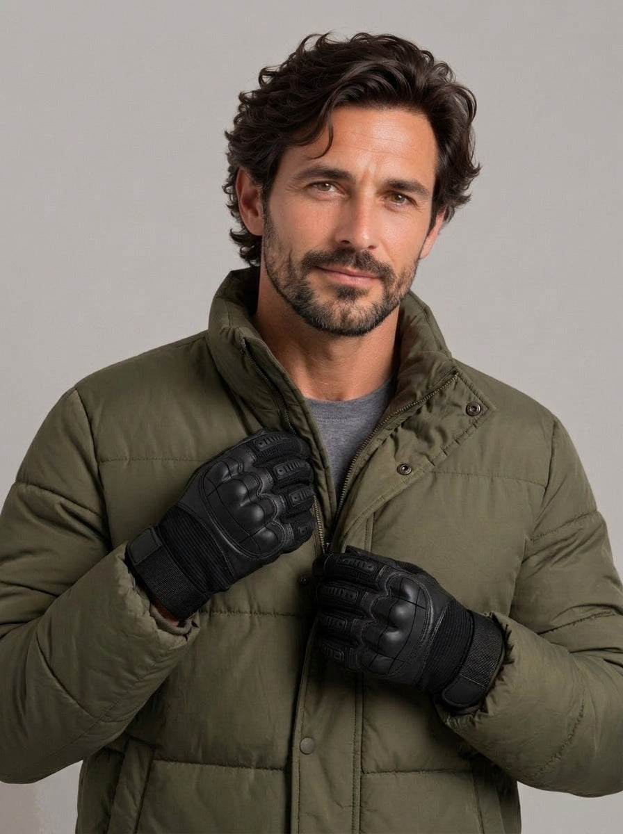 JUAN MIGUEL guantes de campo con protección en nudillos - hombre con abrigo