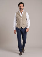 ÁNGEL JAVIER chaleco espiga beige - cuerpo entero