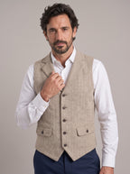 ÁNGEL JAVIER chaleco espiga beige - frente