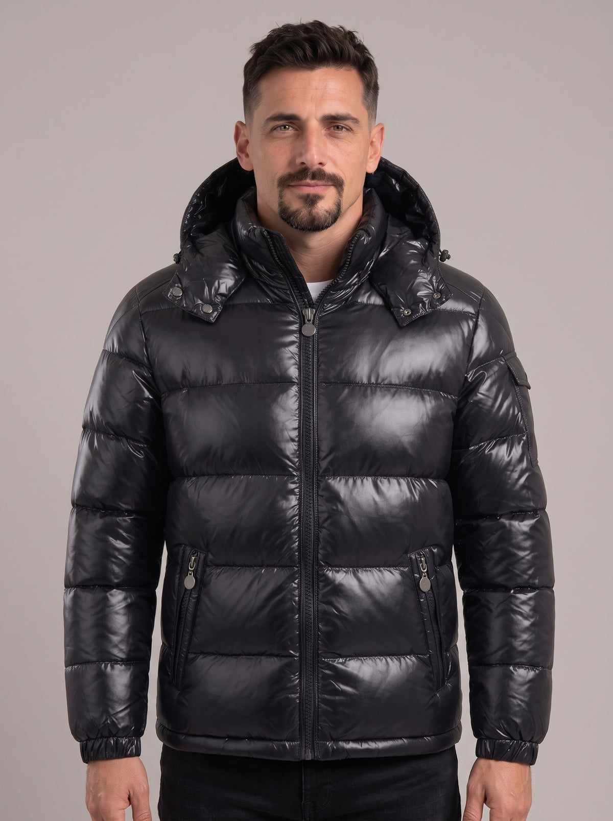 RUBÉN chaqueta plumas brillante - plano medio