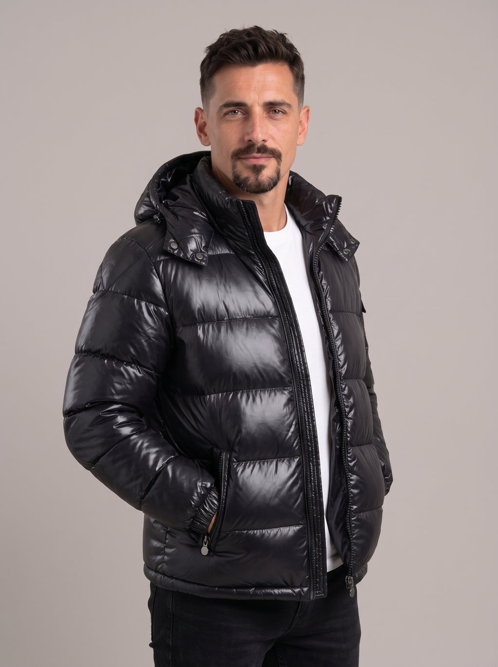 RUBÉN chaqueta plumas brillante - frente